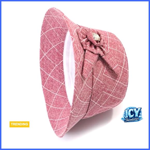 Foldable Cotton Linen Bucket Hat for Women, One Size Fits Most